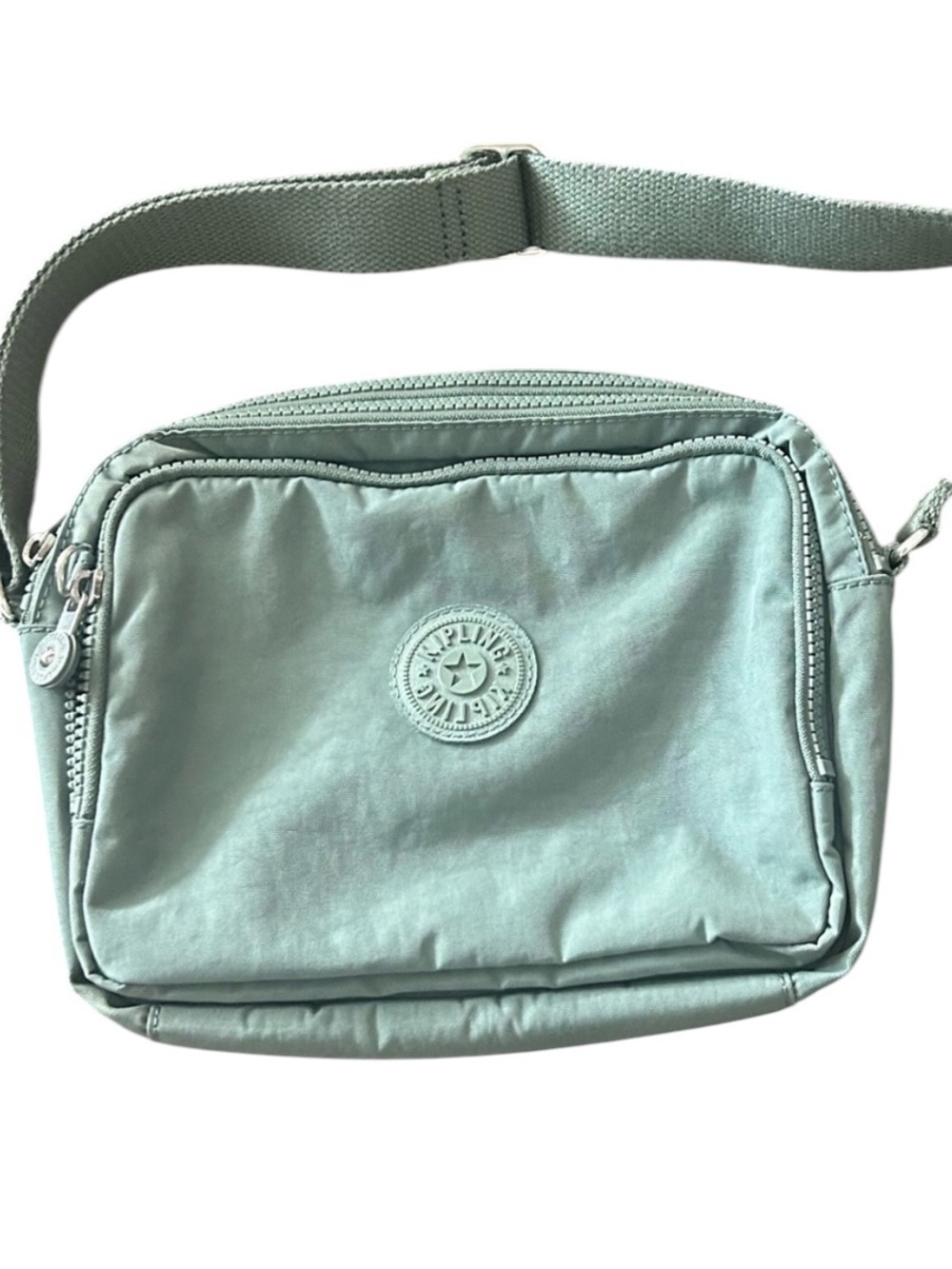 EUC Kipling Compact Green Crossbody Bag Casual Everyday Shoulder Bag Mint Green